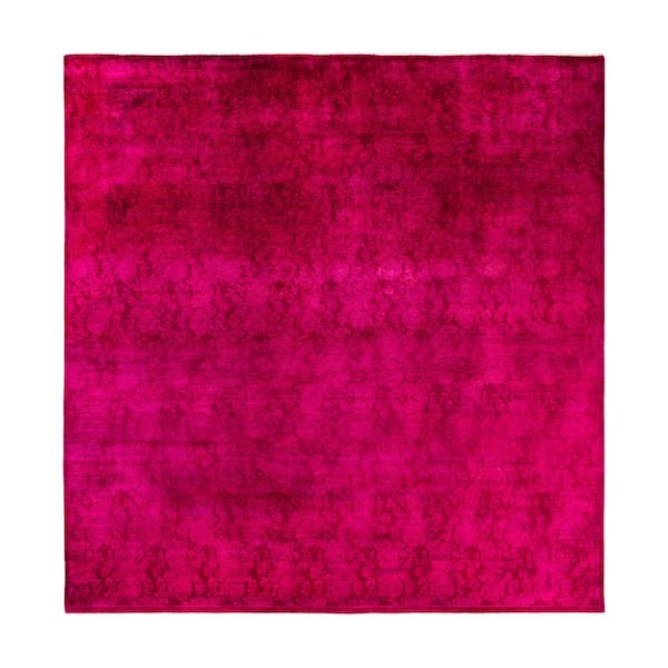 Overdyed Pink 8 ft. x 8 ft. Solid Wool Indoor Area Rug