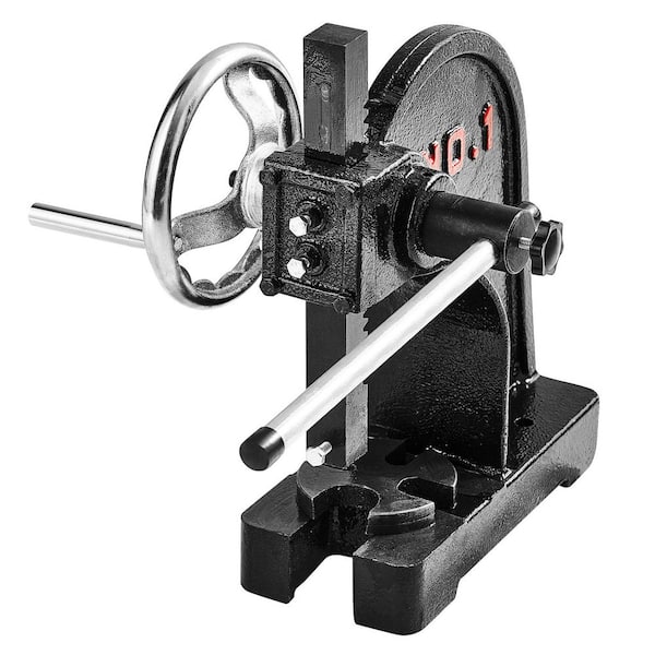Arbor Press, Cast Iron Manual Desktop Arbor Press, 1 Ton Manual Arbor Press with Handwheel, 5.9 in. Maximum Height,