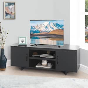 Sienna 16 in. Black Corner TV Stand or Entertainment Center Fits TV's up to 50 in. with Storage Space