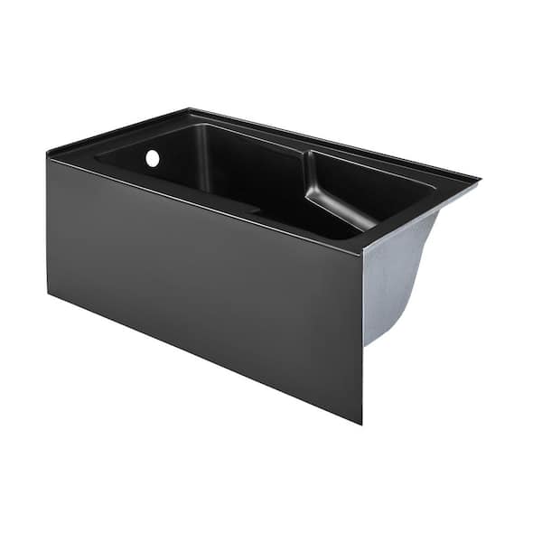 Swiss Madison Voltaire 54 in. Left Drain Rectangular Alcove Bathtub in Matte Black
