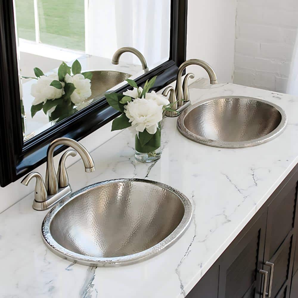 Edison 18.5" Hammered Nickel Undermount Bathroom Sink