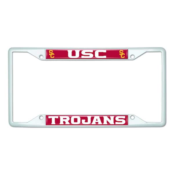 FANMATS Universal Fit University of Southern California License Plate Frame - White