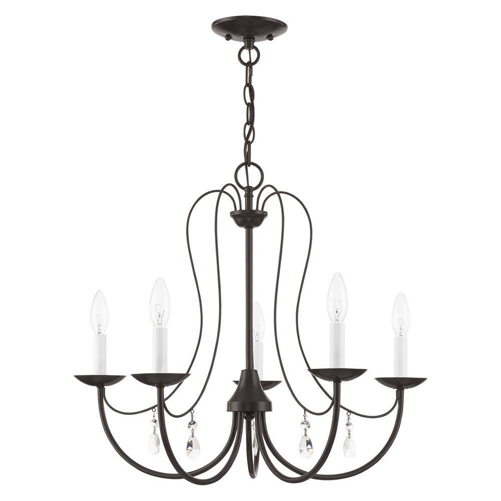 Mirabella English Bronze 5-Light Crystal Chandelier
