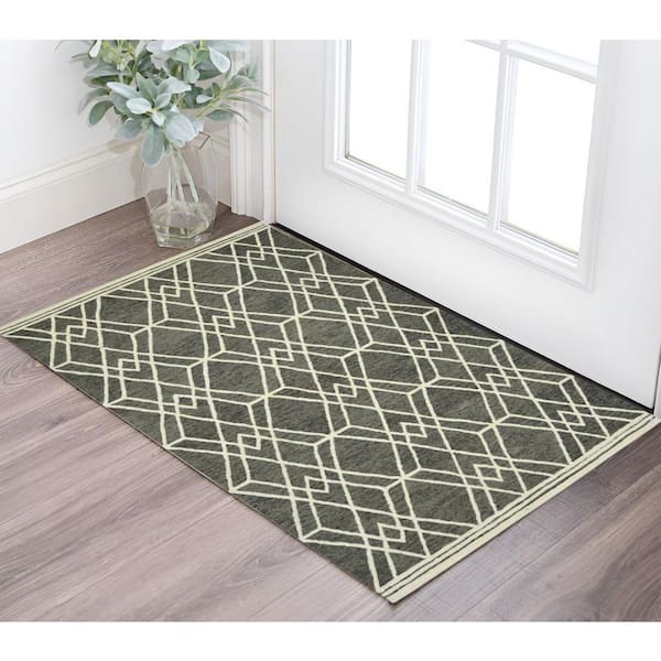 2 ft. x 3 ft. Multi-Colored Wool Geometric Hand Hooked Area Rug