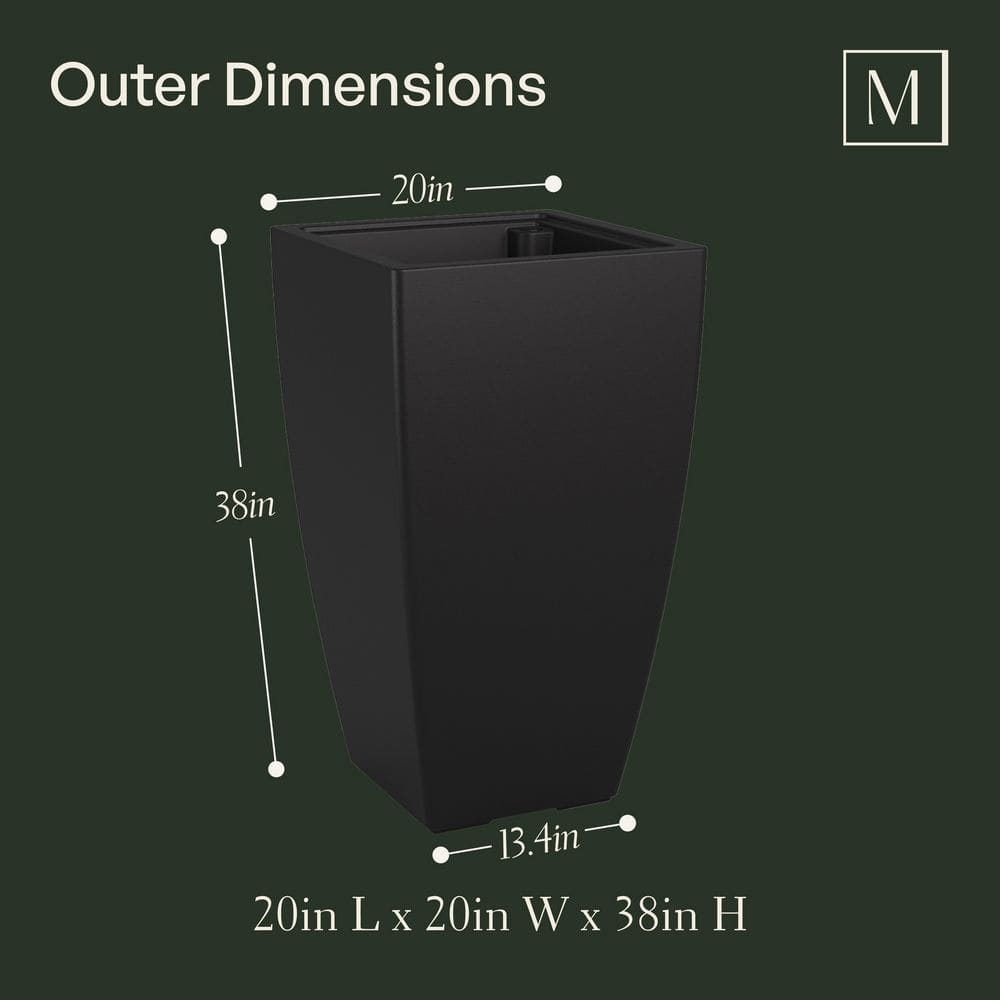 Kobi 38" Tall Graphite Gray Polyethylene Planter