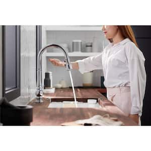 Artifacts Single-Handle Pull Down Sprayer Kitchen Faucet in Vibrant Titanium