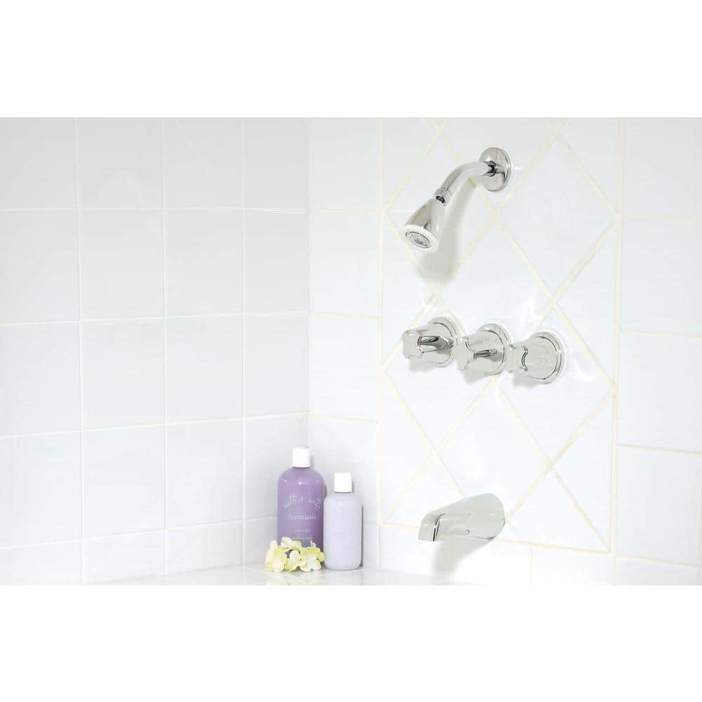 Polished Chrome 3-Handle Wall Mounted Tub and Shower Faucet