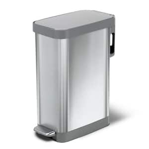 12 Gal. Slim All Stainless Steel Step-On Trash Can