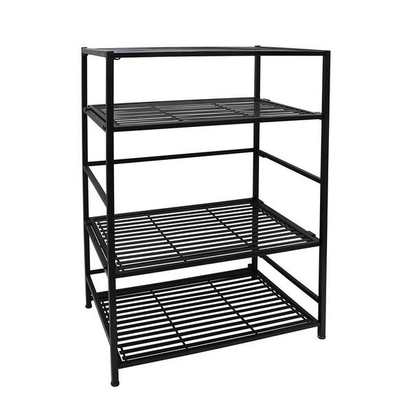 Unbranded FlipShelf 4-Shelf Entertainment Center 24.25 in. W x 34 in. H x 18 in. D Steel Shelf