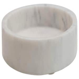 8 in. W x 1.5 in. H x 8 in. D Round White Marble Plate