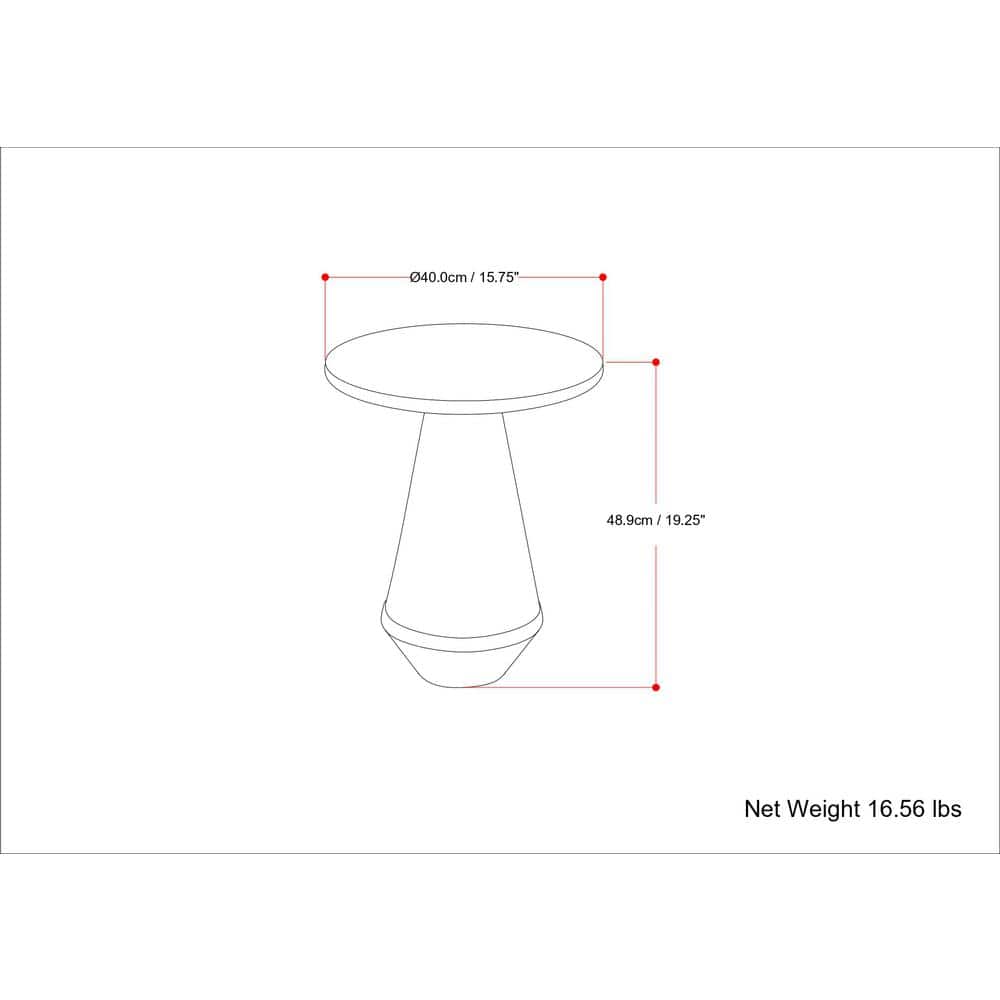 Gloria Graphite Round Cast Aluminum Side Table, 15.75-inch