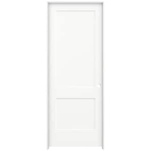36 in. x 96 in. Monroe White Painted Left-Hand Smooth Solid Core Molded Composite MDF Single Prehung Interior Door
