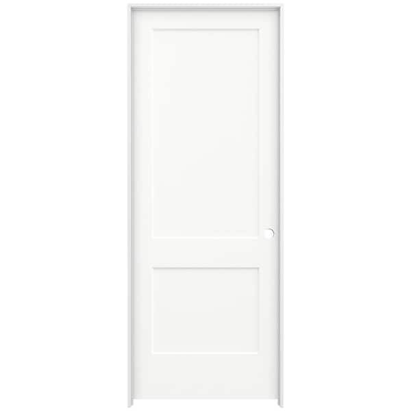 JELD-WEN 36 in. x 96 in. Monroe White Painted Left-Hand Smooth Solid Core Molded Composite MDF Single Prehung Interior Door