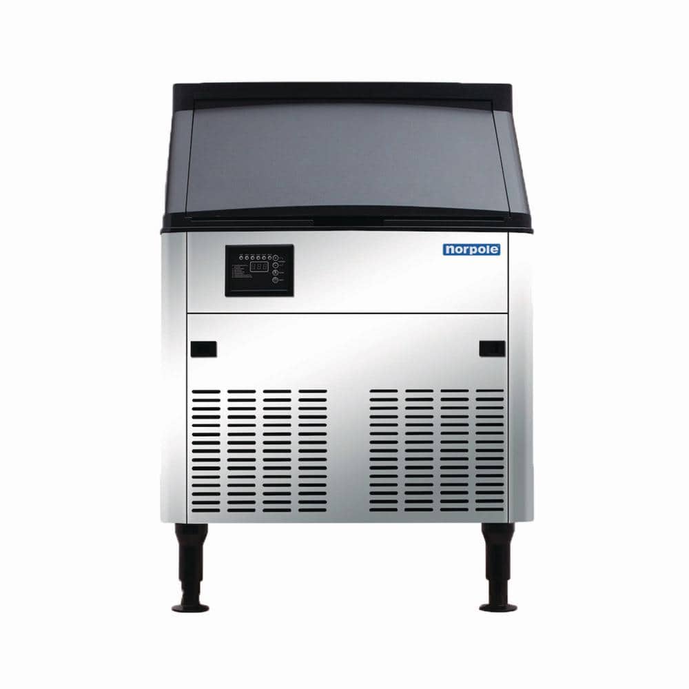 Norpole 280 lbs. Commercial Freestanding Ice Maker in Stainless Steel