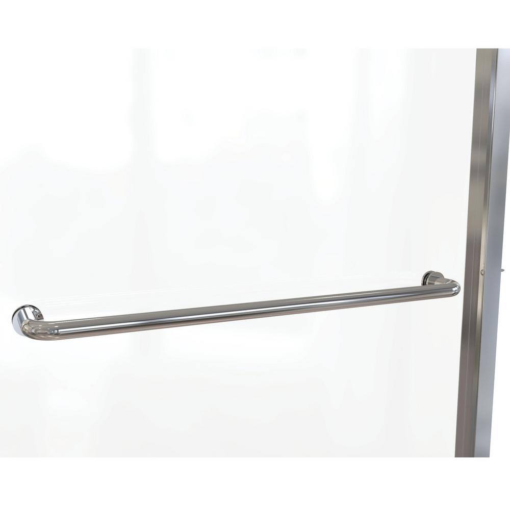 Celesta 60" x 71.25" Semi-Frameless Sliding Shower Door in Chrome with Clear Glass