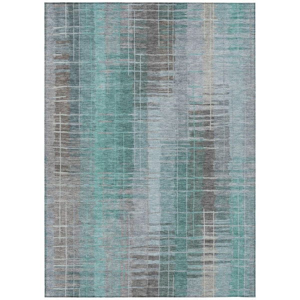 Chantille Machine Washable Indoor/Outdoor Abstract ACN2261 Seafoam 2 ft. 6 in. x 3 ft. 10 in. Area Rug