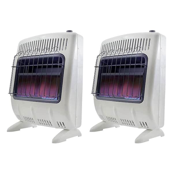 Mr. Heater 20,000 BTU Vent Free Natural Gas Indoor Outdoor Space Heater (2-Pack)