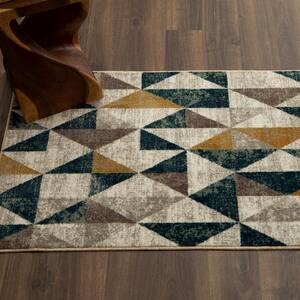 Absolute Teal 2 ft. 6 in. x 3 ft. 9 in. Geometric Area Rug