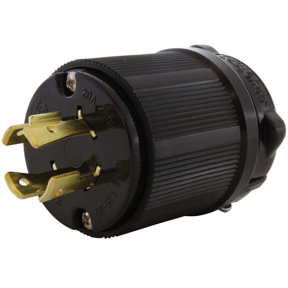 AC WORKS NEMA L15-20P 3-Phase 20A 250V 4-Prong Locking Male Plug