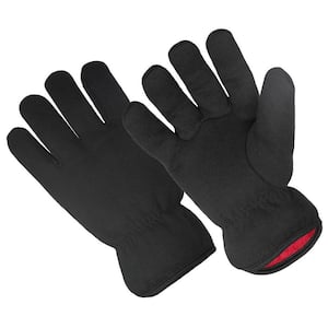 Red Fleece Lined Brown Jersey Gloves, 2 Pair Value Pack