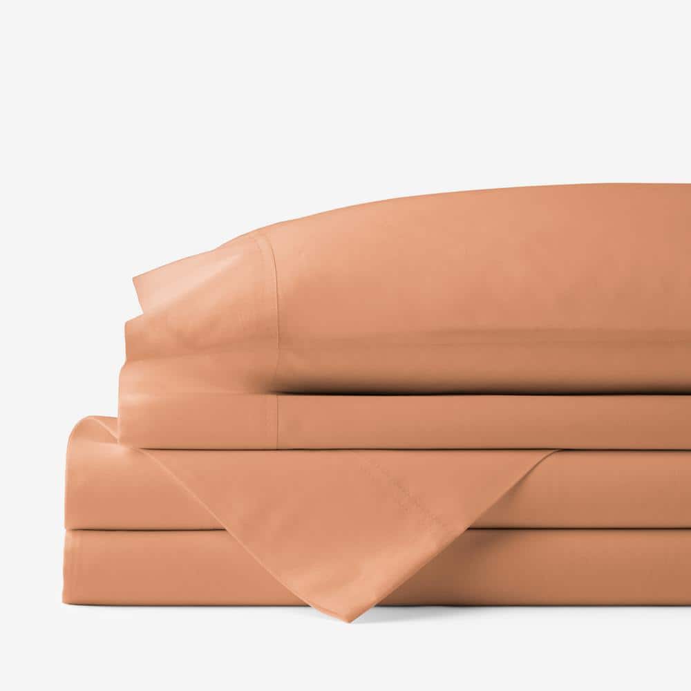 The Company Store Company Cotton 4Piece Terracotta Solid 300Thread Count Cotton Percale Queen