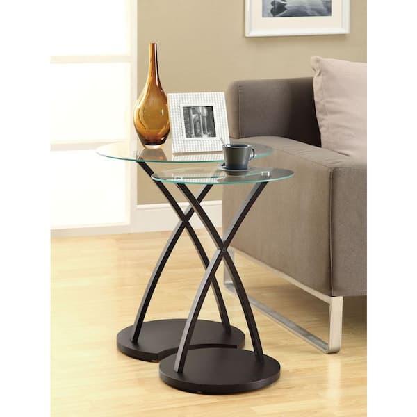 Monarch Specialties Bentwood Cappuccino 2-Piece Nesting End Table