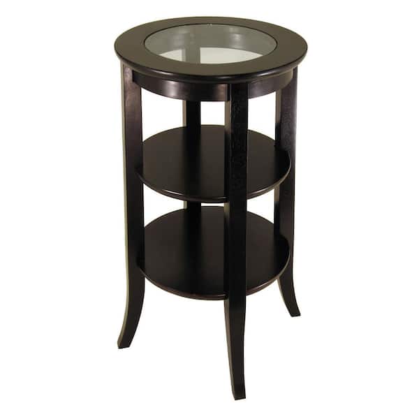 Winsome Wood Genoa Espresso Glass Top End Table