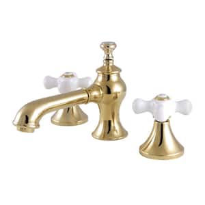 Vintage 8 in. Widespread 2-Handle Bathroom Faucet in Polished Brass