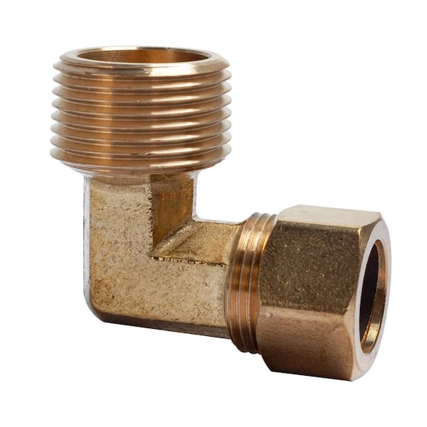 LTWFITTING 5/8 in. O.D. x 3/4 in. MIP Brass Compression 90-Degree Elbow  Fitting (5-Pack) HF69101205 - The Home Depot