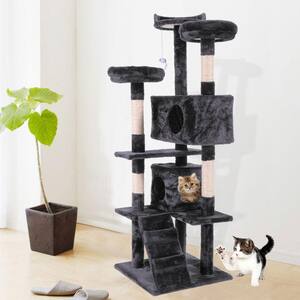 60 in. Cat Tree Tower with Hanging Toy