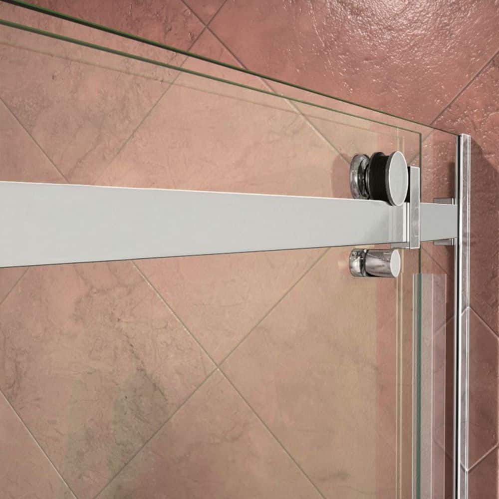 48" x 74" Chrome Frameless Double Sliding Shower Door