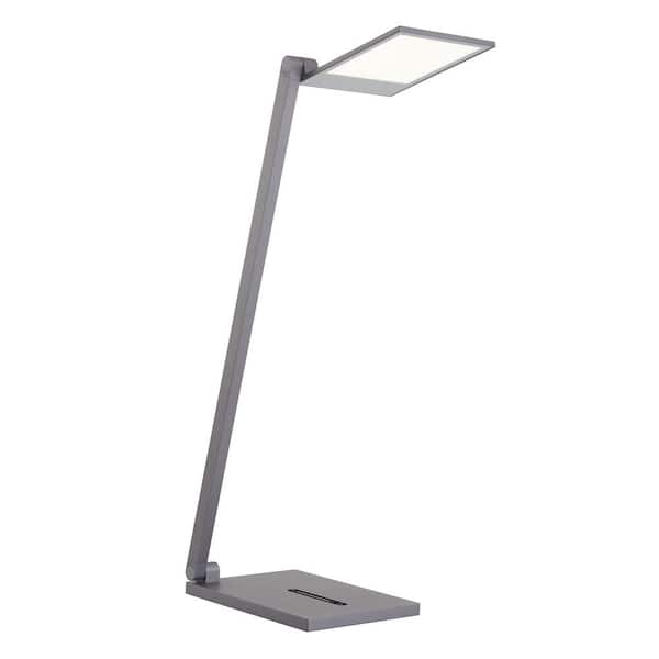 George Kovacs Kovacs 18 in. Earl Grey Dimmable Integrated OLED Desk Lamp with Sliding Touch Dimmer Switch and Aluminum Shade