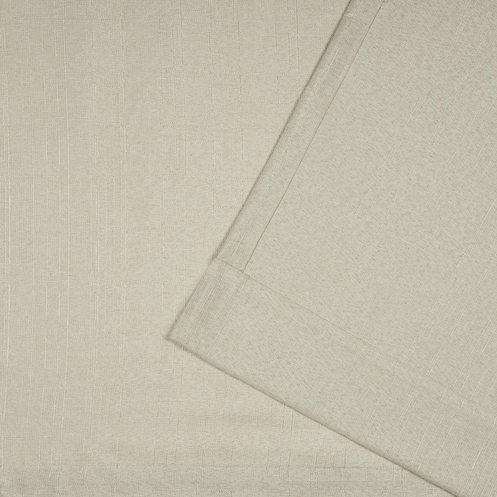 Natural Linen Look Tab Top Light-Filtering Curtain Panels, 54"x84", Set of 2