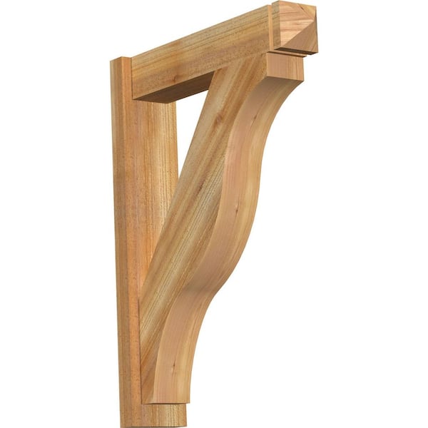 Ekena Millwork 6 in. x 34 in. x 26 in. Western Red Cedar Fuston Arts and Crafts Rough Sawn Outlooker