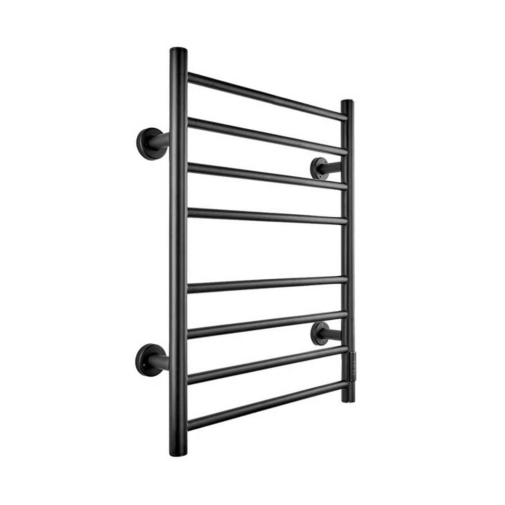 8-bar Heated Towel Warmer Drying Racks Wall Mounted with Timer Stainless St