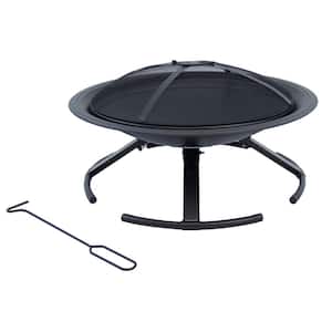 Stow N Go Portable 26 in. W x 15.5 in. H Round Steel Wood Burning Fire Pit with Canvas Carry Bag