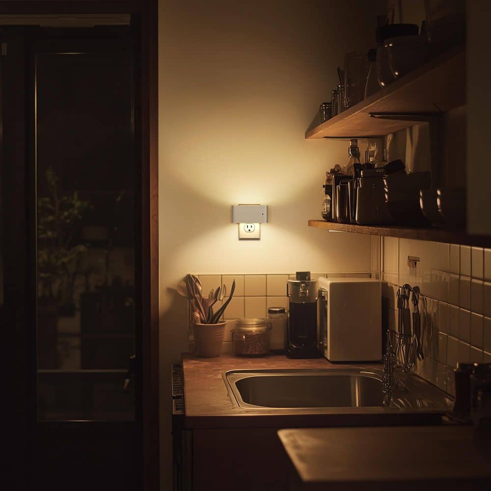 White Plastic Dimmable LED Night Light with Sensor