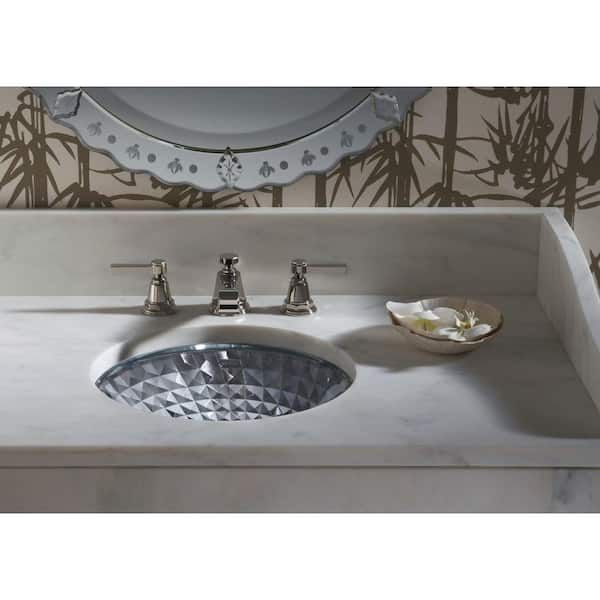 KOHLER Kallos Undermount Glass Bathroom Sink in Ice