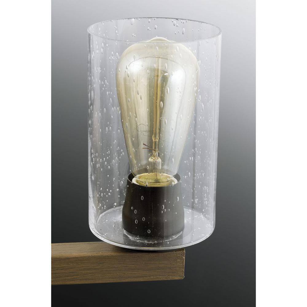Barnes Mill Antique Bronze Mini Pendant with Seeded Glass Shade