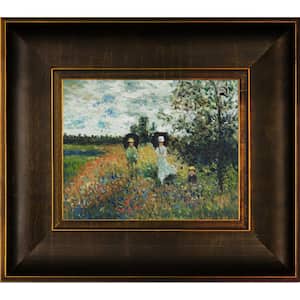 The Promenade Near Argenteuil by Claude Monet Veine D'Or Bronze Framed Nature Oil Painting Art Print 15 in. x 17 in.
