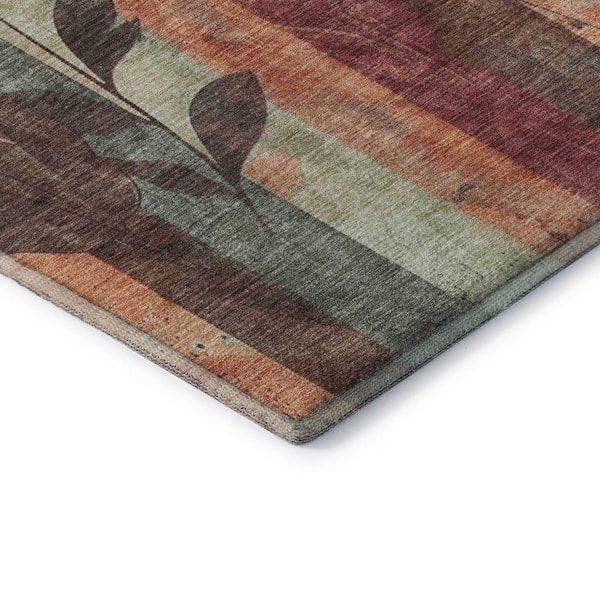Mayfield Premium Machine Washable Abstract AMF1871 Terracotta 9 ft. x 12 ft. Area Rug
