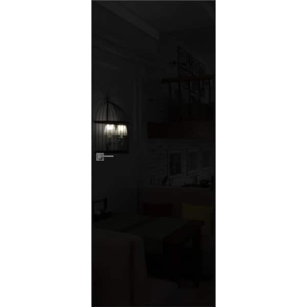 28 in. x 80 in. Unassembled Right-Hand/Outswing Wood Black Color Flush Mount Hidden Door with Silver Hinge Finish