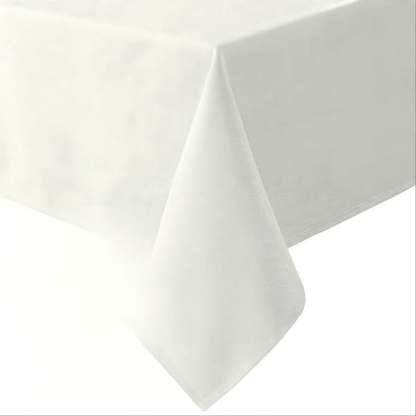 60 in. x 120 in. Linen Textured Table Cloths, Spill-Proof Waterproof Table Cover for Dining, Ivory