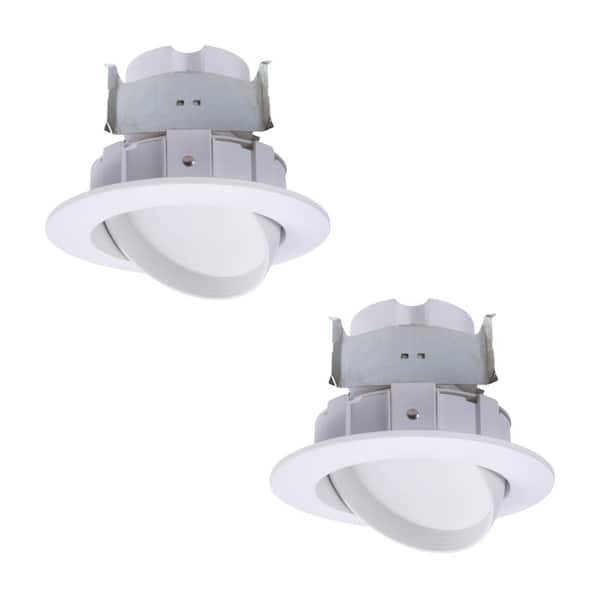 HALO 4 in. 2700K-5000K White Integrated LED Recessed Light Adjustable Gimbal Retrofit Trim with Selectable CCT (2-Pack)