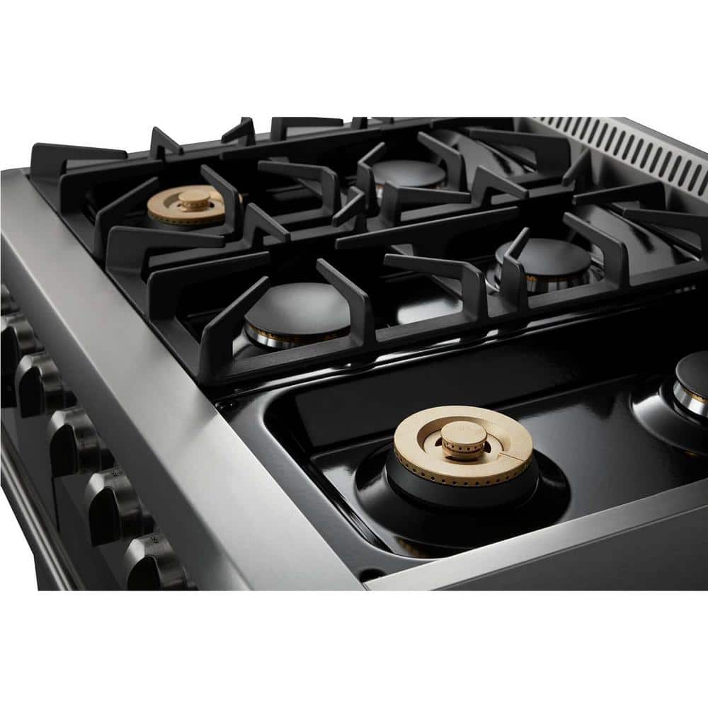 Thor 36" Stainless Steel Dual-Fuel Convection Range with Griddle