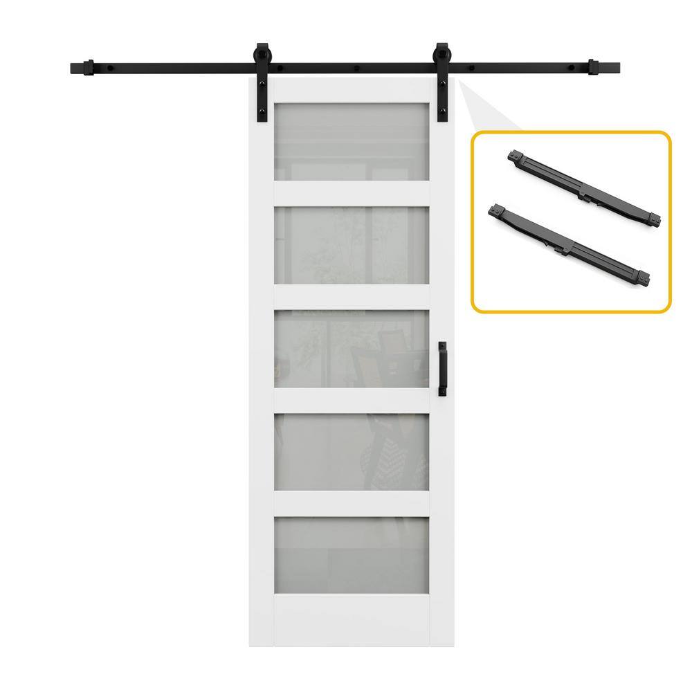 Reviews for ARK DESIGN 30 in. x 84 in. 5-Lites with Frosted Glass White ...