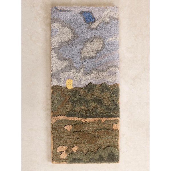 Zealand Multicolored Tufted Framed Wall Art 12 in. x 28 in.