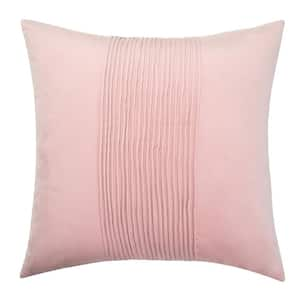 Tuxedo Blush Pink Solid Cotton 24 in. x 24 in. Throw Pillow