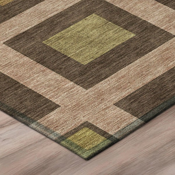 Chantille Machine Washable Indoor/Outdoor Abstract ACN2889 Chocolate 5 ft. x 7 ft. 6 in. Area Rug