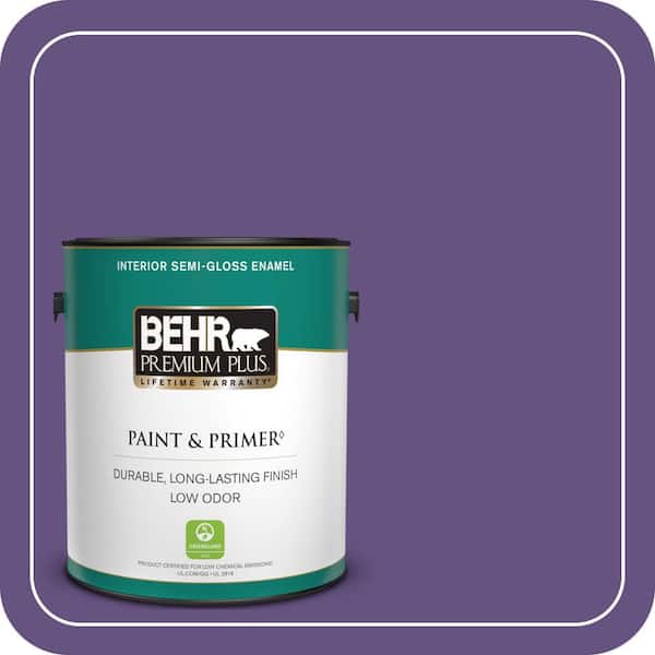 BEHR PREMIUM PLUS 1 gal. Home Decorators Collection #HDC-MD-25 Virtual Violet Semi-Gloss Enamel Low Odor Interior Paint & Primer